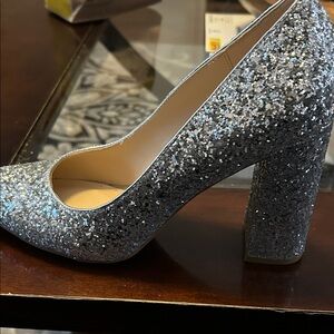 Crown & Ivy Sparkling Silver Heels